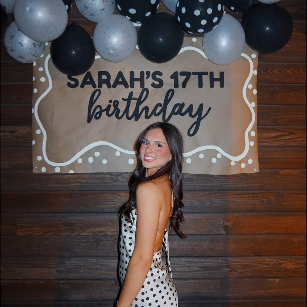 American Threads Black and White Polka Dot Mini Dress